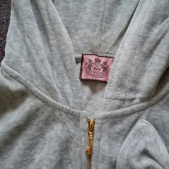 JUICY COUTURE Hoodie Sweater Size Large Grey - Picture 8 of 15